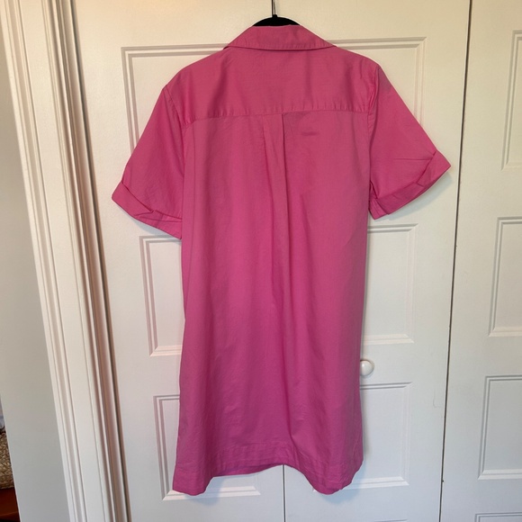 Old Navy Pink Button Front Mini Shirt Dress Cotton Short Sleeve Pockets M - Picture 5 of 11